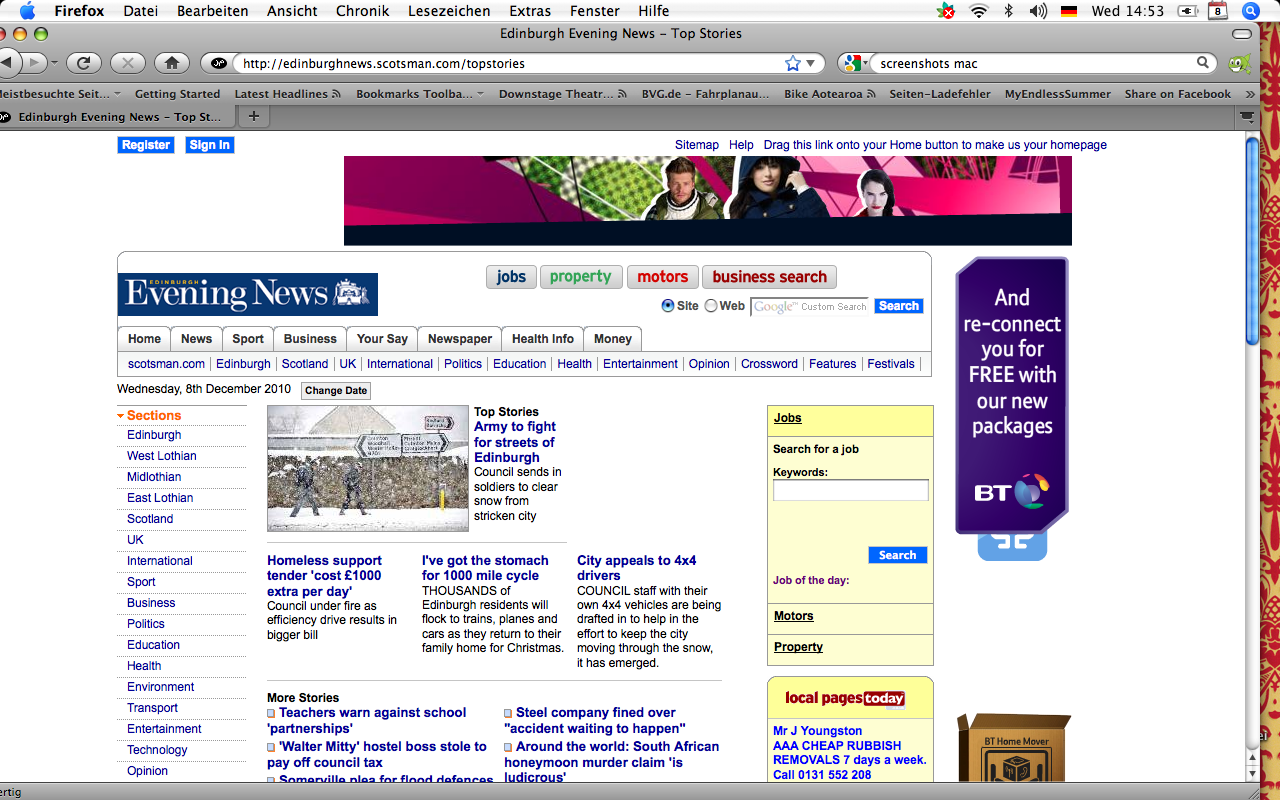 edinburgh evening online 8/12/10
