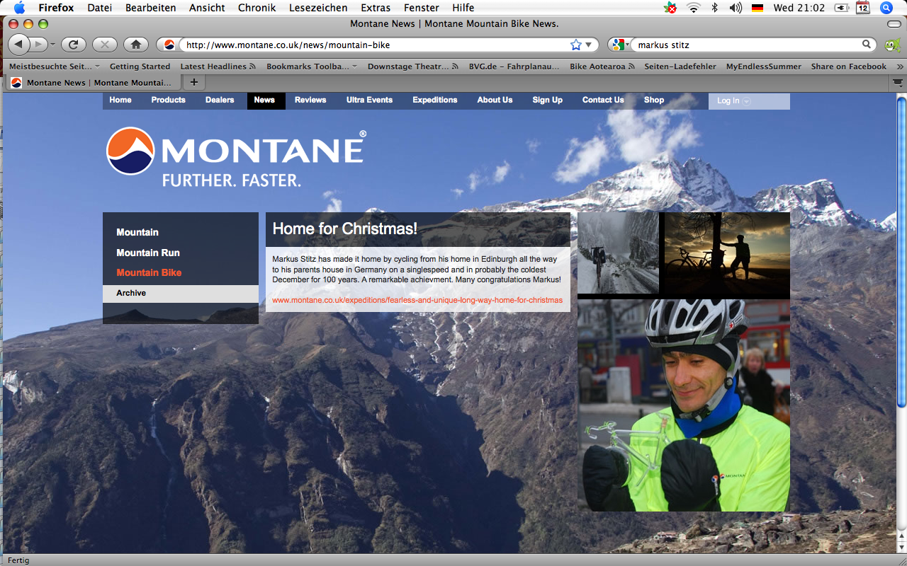 Feature on Montane website