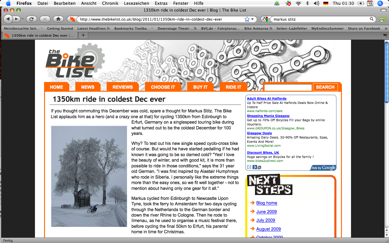 Article in The Bike List 12/1/2011