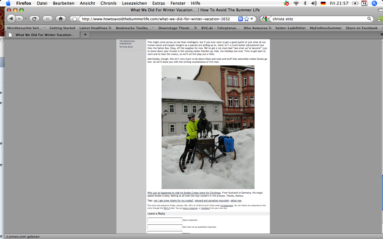 Feature Swobo Blog 14/01/2011