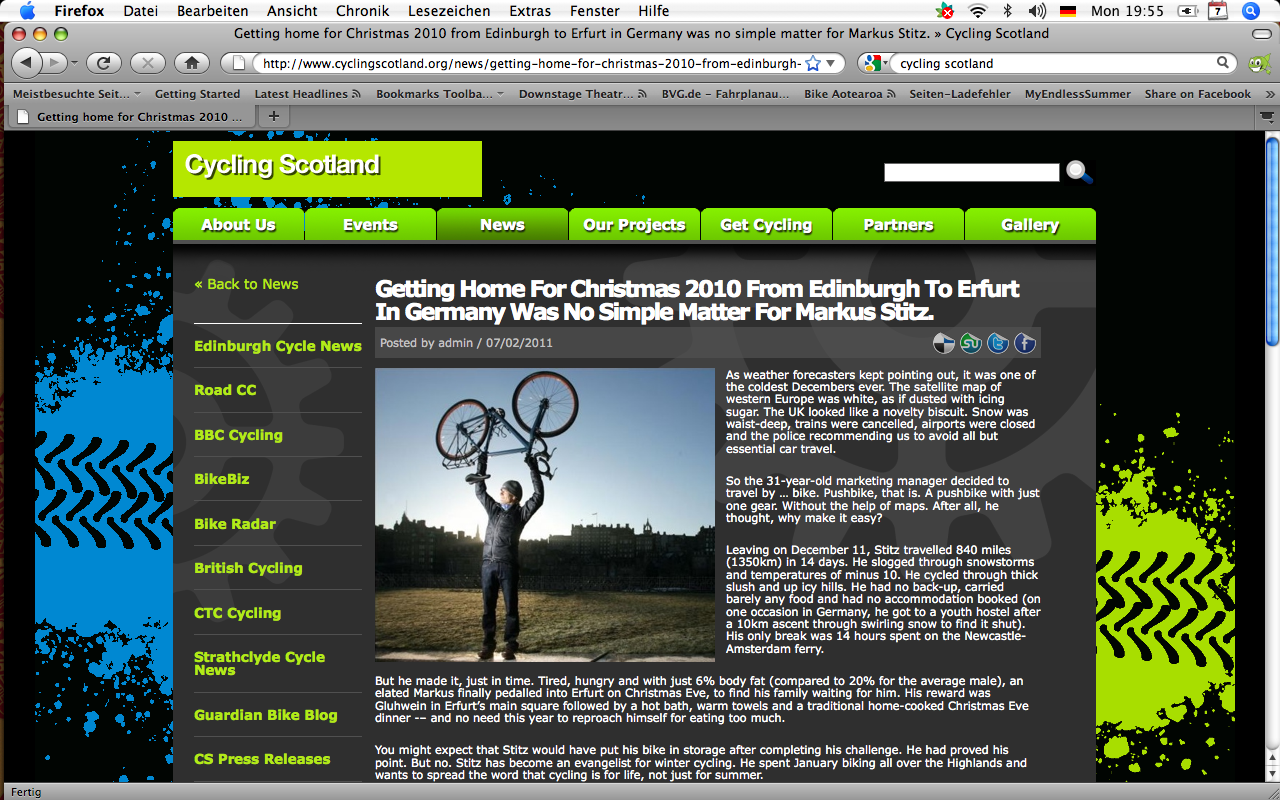 screenshot article cycling scotland
