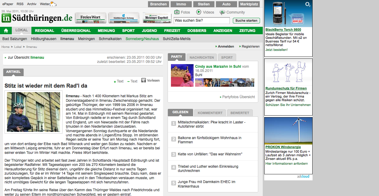 Article Freies Wort Ilmenau 23/05/2011