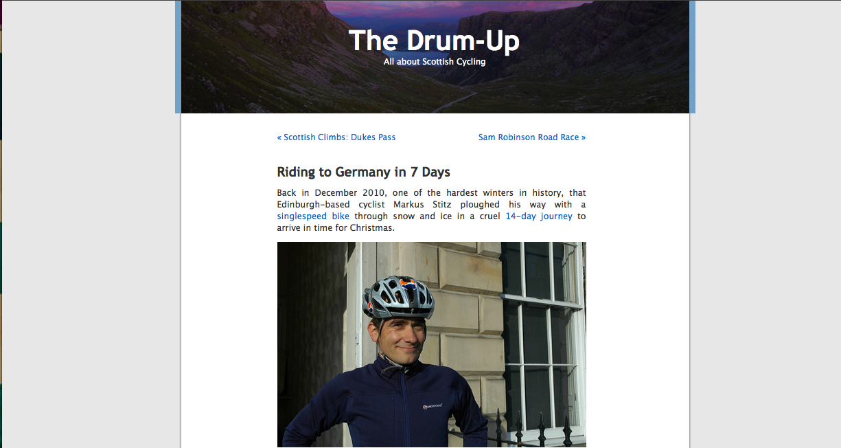 Article Drum Up Cycling Blog 14/05/2011