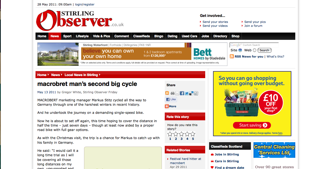 Article Stirling Observer 13/05/2011